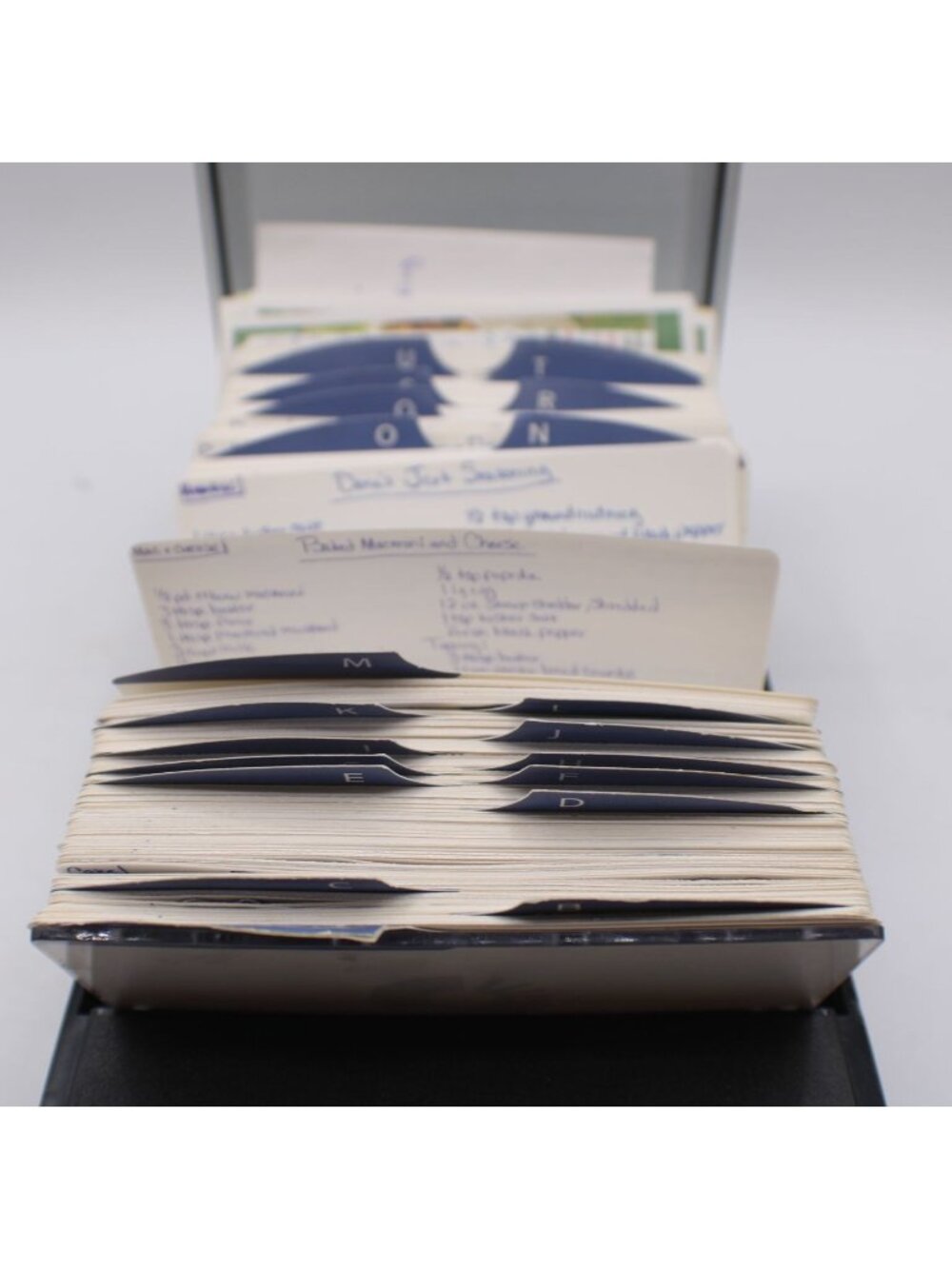 Rolodex Full of Recipes Alphabetical Dividers Handwritten Recipe Cards Handmade
